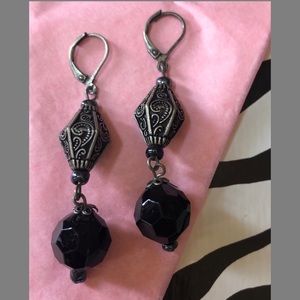 Silver and black Earrings